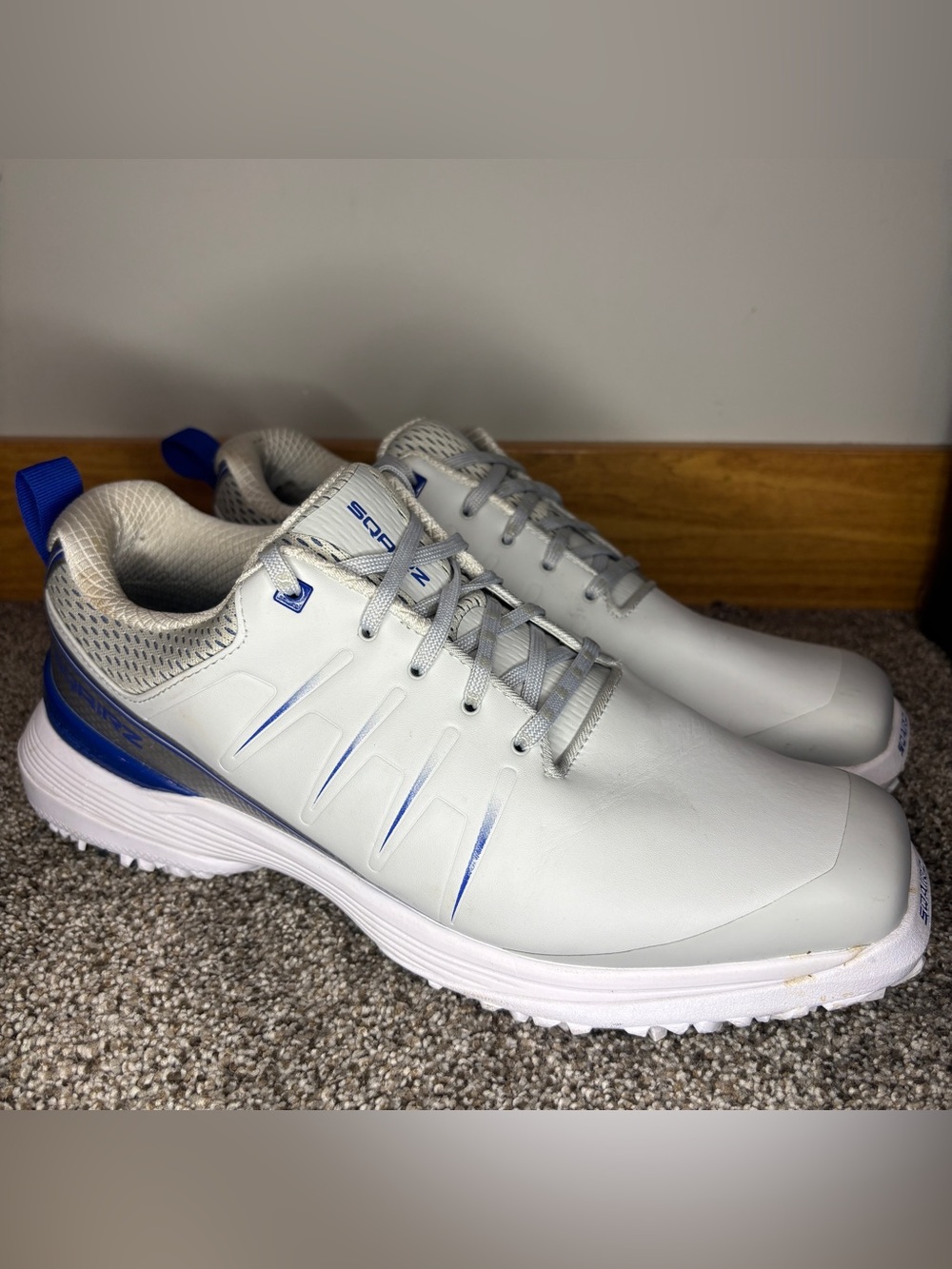 Men’s Sqairz Speed 2 Golf Shoes Size 12 White Navy Blue Lace Up